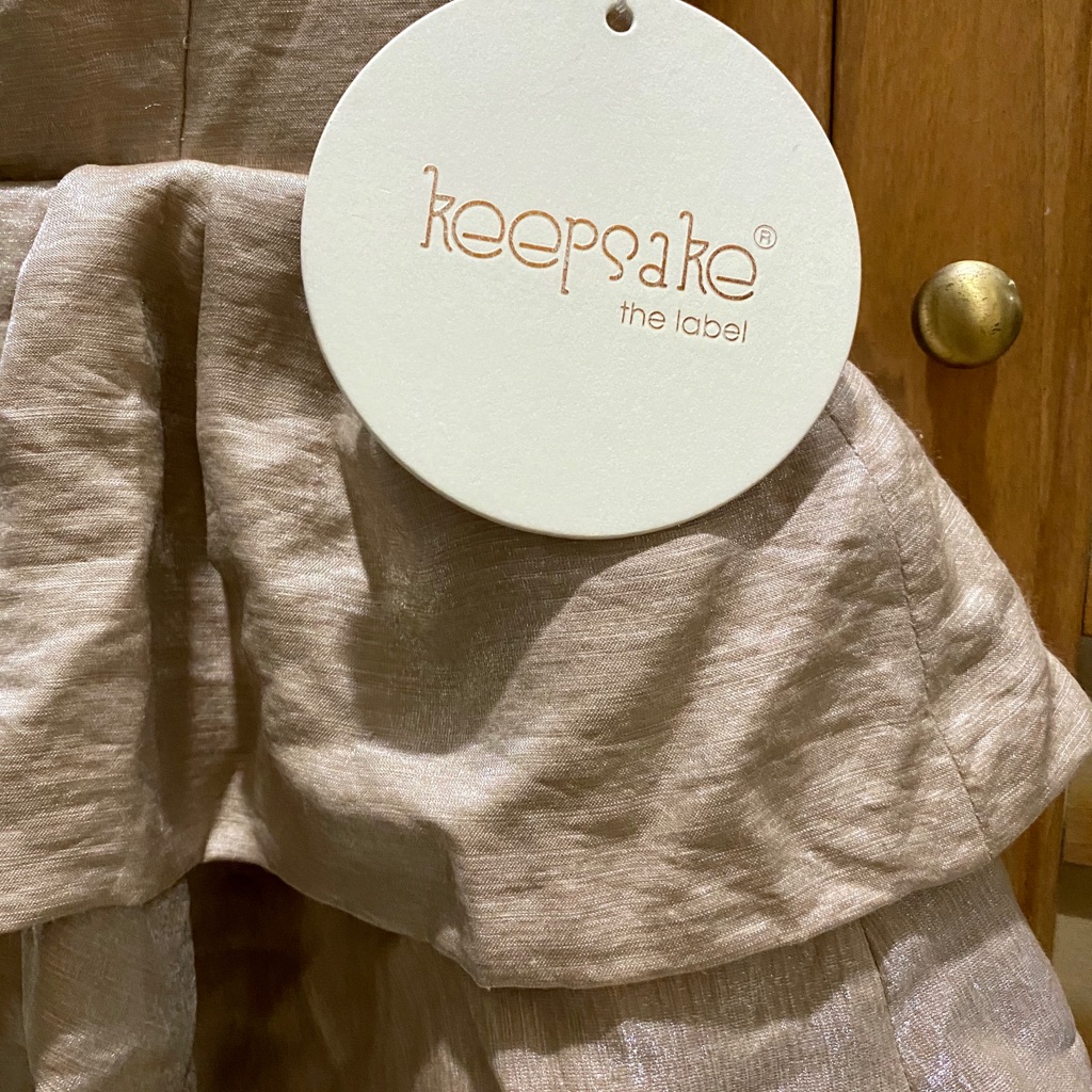 Keepsake Peplum Gold Dress